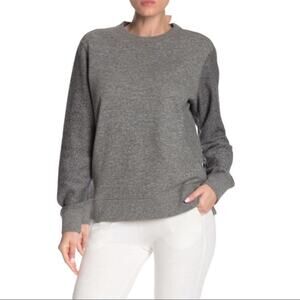 Jason Scott Heather Gray Cropped Drop Shoulder French Terry Sweatshirt XS NWT